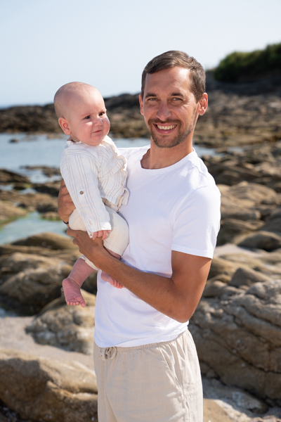 Photo famille à la plage de Quiberon